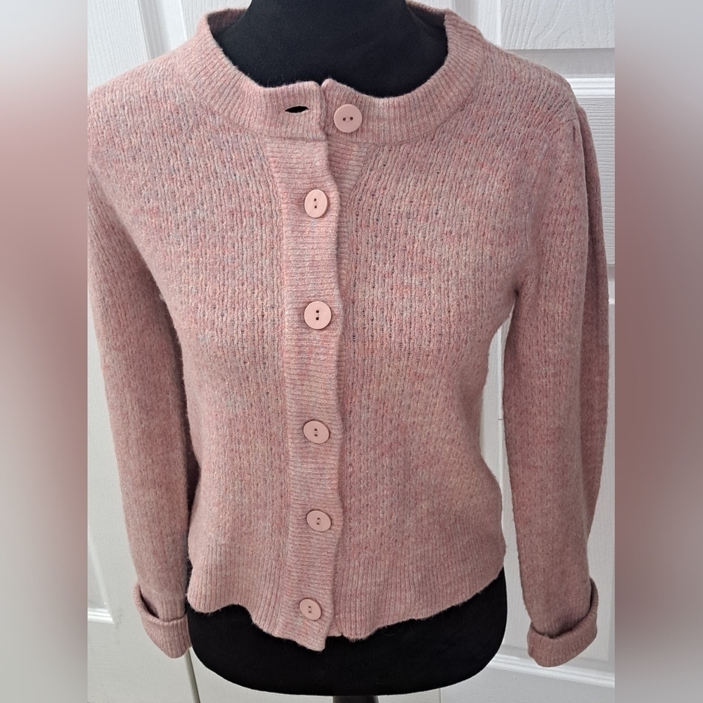 Wayf Dusty Rose Button Up Cardigan   Size M